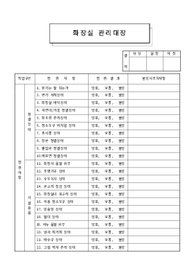 화장실관리대장 (점검상태)